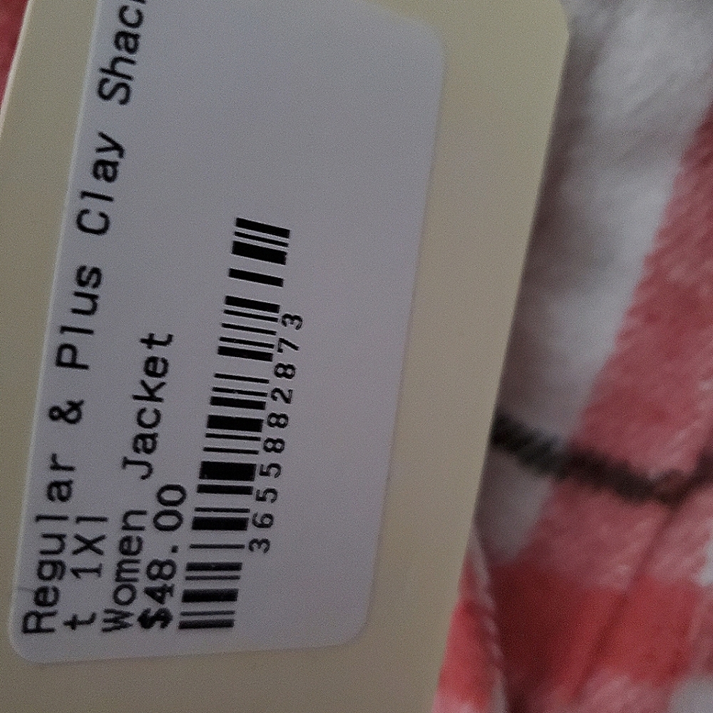Jodifl shacket peach plaid medium weight. Nice weight for early fall and winter.